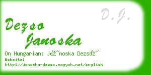 dezso janoska business card